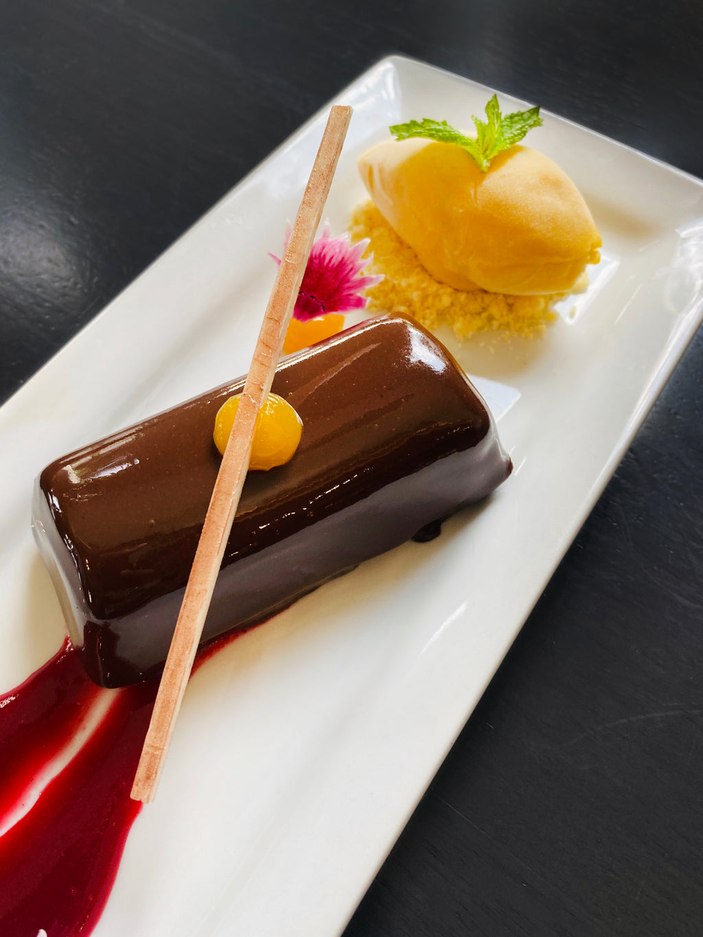 Double glazed chocolate mocha mousse