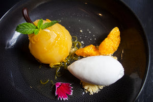 Citrus poached pear