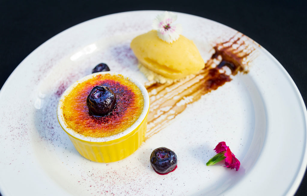 Blueberry crème brûlee