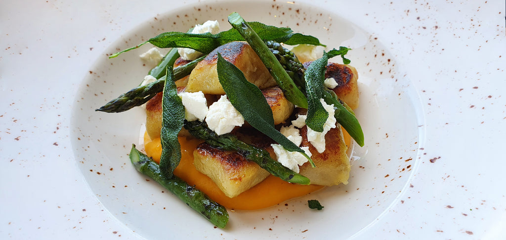 Kumara and herb gnocchi